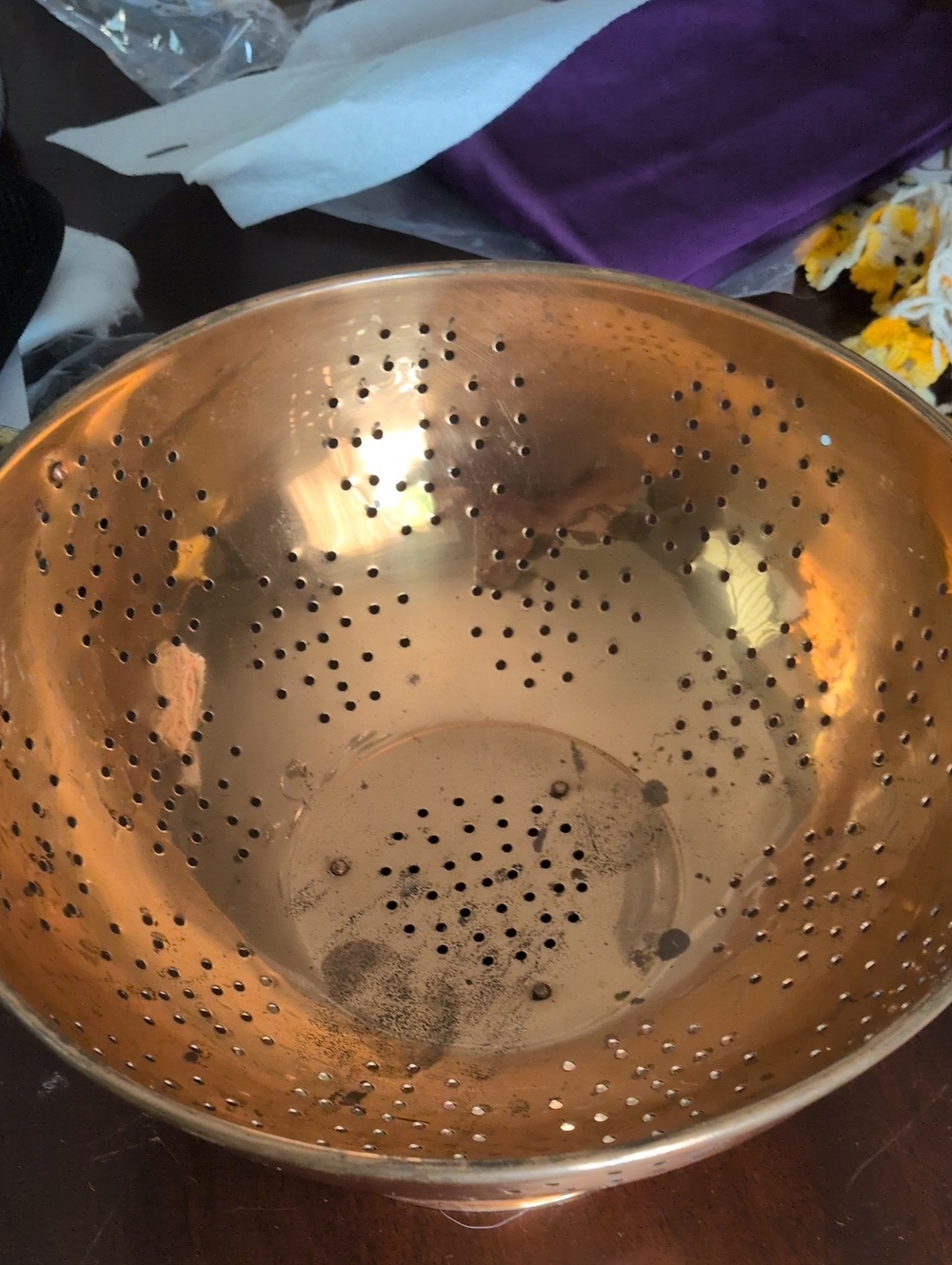 Copper Look Colander - Durable Kitchen Strainer